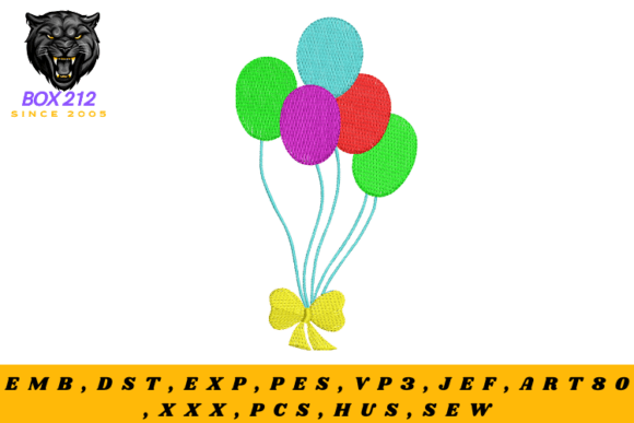 Bow Holding Balloons Digital Embroidery Review