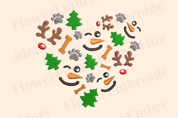 Christmas Dog Embroidery Santa Paws