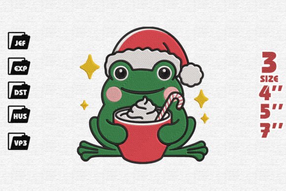 Frog in Santa Hat Embroidery Review