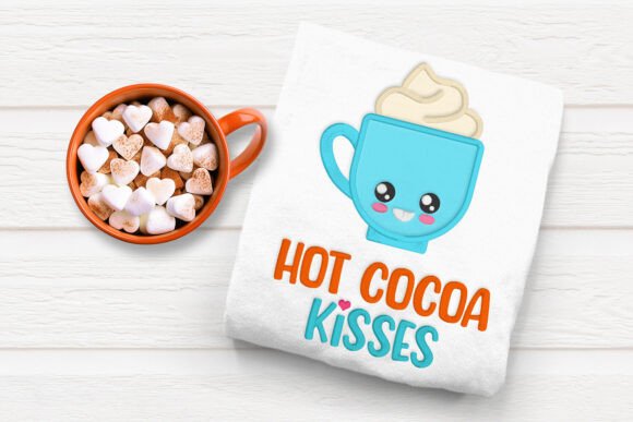 Hot Cocoa Kisses Applique Embroidery