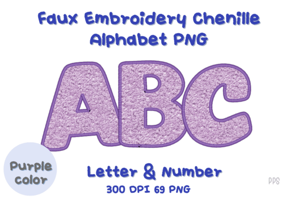 Purple Faux Embroidery Alphabet Clipart Review