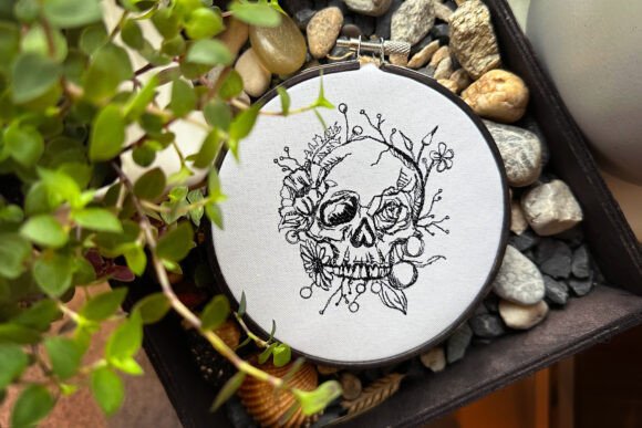 Skull in Flowers Machine Embroidery Review